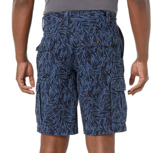 Pantalones Cortos Cargo para Hombre con Estampado Tropical Azul, Cintura Media, Cierre de Botones, Tela Oxford Transpirable, Estilo Casual - Product Image 4
