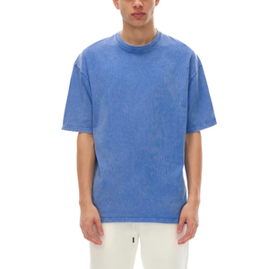 Nueva Llegada: Camiseta Oversize con Lavado Ácido de Alta Calidad, Cuello Redondo, Teñido Liso, Ajuste Holgado, de Algodón. Fabricante de Camisetas con Lavado Ácido en Pakistán. - Product Image 1