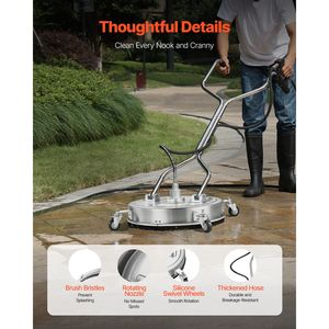 Pulitore per superfici in acciaio inossidabile da 20 pollici con 4 ruote, 4500 PSI massimi, attacco rapido da 3/8 - Accessori per idropulitrice da 4000 PSI - Product Image 5