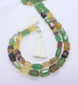 Perles de fluorite jaune naturelle facettées en forme de pépite 8x11 MM, perles de pierres précieuses de fluorite jaune polies, perles de fluorite facettées en forme de pépite de 10 pouces - Product Image 4