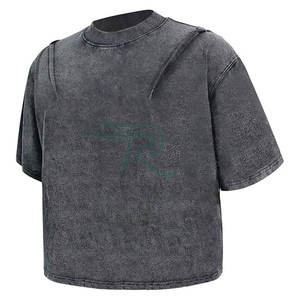 Camisetas de Algodón/Fibra de Bambú para Hombre, Corte Holgado, Manga Corta, Cuello Redondo, Tejido Teñido, Ecológicas, Deportivas, Casuales, para Gimnasio, Venta al Por Mayor - Product Image 1