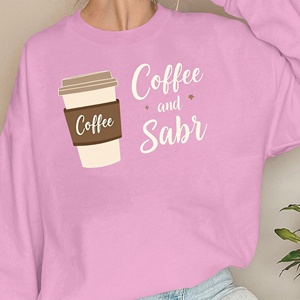 Sweat-shirts pour femmes Coffee And Sabr Design, tricotés, 100% polyester, col rond, manches longues, vêtements décontractés d'automne - Product Image 6