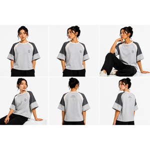 Camisetas Holgadas de Algodón Pesado para Mujer al por Mayor, Estilo Urbano de Manga Corta, Personalizables con Logotipo, Proveedor OEM ODM de Marca Privada - Product Image 5