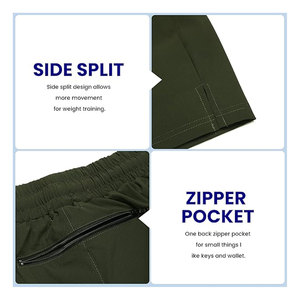 กางเกงกีฬาขาสั้นผู้ชาย 7 นิ้ว แห้งเร็ว ยืดหยุ่น น้ำหนักเบา สำหรับออกกำลังกาย วิ่ง เทรนนิ่ง มีกระเป๋าซิป ระบายอากาศได้ดี - Product Image 6