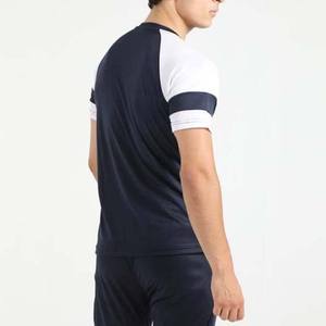 Camiseta de Cuello Redondo con Mangas Raglán Azul Marino y Blanco para Hombre, de Secado Rápido, Deportiva, Ajustada, Material Jersey - Product Image 2