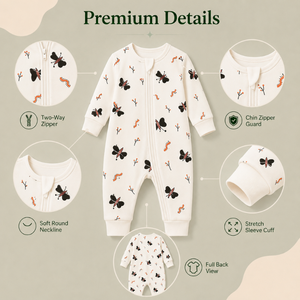 Mameluco de Bebé Unisex de Manga Larga, 100% Algodón, Tejido Interlock |   Saco de Dormir para Bebé con Estampado de Mariposas, Cierre Bidireccional, Suave y Transpirable, para Todas las Estaciones - Product Image 3