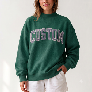 Factory Direct Women Mock Neck Oversized Sweatshirt Custom Logo 100% Cotton Wholesale Manufacturing - Product Image 1