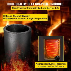 Kit forno fusorio a propano da 6KG 2462 °F forno per fonderia in metallo pinze per crogiolo in grafite colata di raffinazione metalli preziosi-oro - Product Image 3