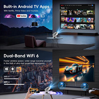 Mini projecteur vidéo intelligent HY300 Ultra, 1080P, compatible 4K, lecteur multimédia home cinéma, projecteurs Android TV HY300Ultra, Wifi6