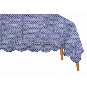 Mantel Rectangular de Algodón con Estampado Floral Indio Hecho a Mano, Mantel con Borde Festoneado para Bodas, Decoración del Hogar y Eventos - Product Image 5