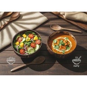 Bol en coquille de noix de coco artisanal en gros |   Bols en bois naturel écologiques Moradabad - Product Image 4