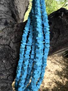 ลูกปัดทรงสี่เหลี่ยม Howlite Turquoise คุณภาพระดับ AAA, สร้อยเครื่องประดับสไตล์โบโฮ (4x5 มม.) - Product Image 6