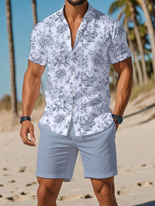 New Men's Summer Short-Sleeve Solid 100% Cotton Satin Shirt for Comfortable and Versatile Daily Wear Casual Outings - Product Image 2