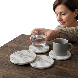 Sous-verre rond en résine DIY, écologique, durable, classique, effet marbre, pour la décoration de table - Product Image 5