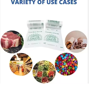 Custom Logo BOPP Recyclable Supermarket Shopping T-shirt <b>Bags</b> on Roll <b>for</b> Food and Fruit & Vegetable - Product Image 1