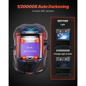 Casco per saldatura auto-oscurante con 4 sensori ad arco, alimentazione solare, True Color, maschera per saldatore 10x8 cm, ampia gamma di oscuramento, attivazione automatica - Product Image 3