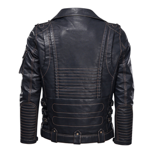 Veste de motard en cuir personnalisée, élégante et tendance, style streetwear, manches en cuir véritable, veste bomber varsity pour homme - Product Image 4