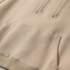 Sweat-shirt à capuche unisexe beige en polaire de qualité supérieure, pull décontracté en polyester/coton 300g, fabricant de vêtements personnalisés écologiques - Product Image 6