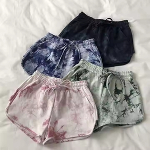 Shorts en coton pour femmes, taille haute, jambes larges, cordon de serrage, taille élastique, shorts amples d'été avec poches, shorts de sport - Product Image 4