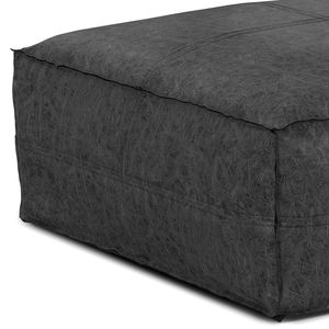 Pouf tavolino da caffè quadrato grande nero effetto invecchiato Brody - Product Image 5