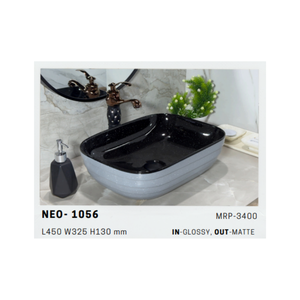 Lavabo de Cerámica Blanco Mate de Lujo Serie Neo 1057 para Proyectos de Instalación de Muebles de Baño Modernos - Product Image 4