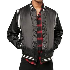 Chaqueta de Béisbol Acolchada de Satén Brillante para Hombre, Diseño de Logotipo de Marca Privada OEM, Precio de Fábrica, Chaquetas de Satén Universitarias - Product Image 5
