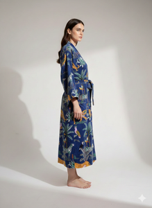 Robe kimono en velours imprimé, style bohème, doublure en coton indien, classique, élégante, sexy, cadeau pour adultes, été - Product Image 3