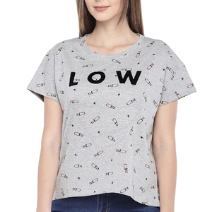 T-shirt imprimé décontracté pour femmes, hauts en coton respirant, manches courtes, vêtements légers et confortables - Product Image 1