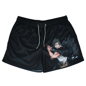Men's Black Sublimation Printed <b>Shorts</b> <b>Anime</b> Character Quick Dry Eco-Friendly Breathable Waterproof Drawstring Casual <b>Shorts</b> - Product Image 1
