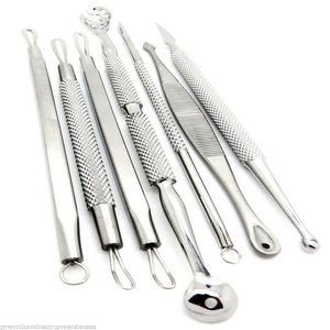 7Pcs Face Care Stainless Steel Skin Remover <b>Blackhead</b> Blemish Acne Pimple <b>Extractor</b> Tool Skin Care Cleanser Manufacturers Supply - Product Image 4