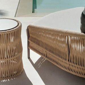 Outdoor Daybed Aluminum With <b>Waterproof</b> Rope Patio Garden Round <b>Sofa</b> For Pool, Beach, Home Furniture Set - Anjani - Product Image 3