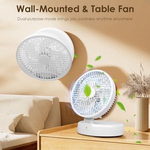 Quiet 90-Degree Foldable <b>Table</b> Fan 4 Wind Speeds Type-C Rechargeable <b>Wall</b>-<b>Mounted</b> Portable Desktop Fan Wearable Design - Product Image 2