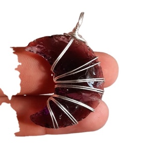 High Quality Wholesale Crescent Arrowhead Necklace Best Quality Gemstone Pendant With Opal Agate Crystal Wire Wrapping Necklace - Product Image 6