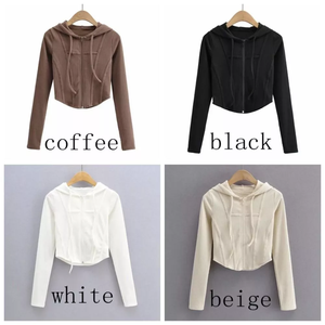 High Quality Heavyweight Spicy Girl Cropped Hoodies Coat Street Casual Drop Shoulder Vintage <b>Cardigan</b> Zipper Women's - Product Image 6