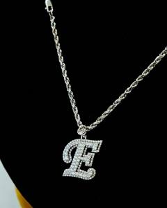 Collier Pendentif Lettre E en Argent avec Diamant de Laboratoire, Fermoir Rose, Chaîne, Bijou Personnalisé, Breloque Initiale, Mariage - Product Image 5