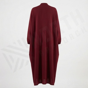 2025 OEM Kimono Abaya pour femmes musulmanes, en tissu polyester épais, doux et très extensible, col en V, manches longues, pour fêtes, Ramadan, mariages - Product Image 2