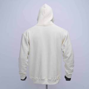 Sweat-shirts à capuche en coton molletonné blanc de qualité supérieure, avec logo personnalisé, impression sérigraphique sur le devant, manches longues, vente en gros - Product Image 4