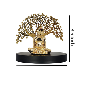 Statue religieuse majestueuse de Chatrapati Shivaji Maharaj, assise, en acier inoxydable doré, décoration artistique faite à la main, cadeau d'anniversaire - Product Image 3