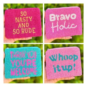 Pochette perlée Léopard avec broderie visage d'animal en perles de rocaille, portefeuille zippé fait main, porte-monnaie thème jungle, compact unisexe - Product Image 2