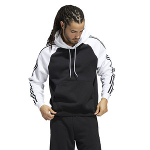 Sweat-shirt à capuche rayé bicolore de haute qualité pour homme, manches raglan personnalisées, en molleton de coton, style streetwear, coupe oversize - Product Image 3