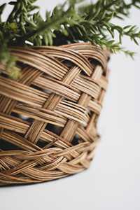 Vintage Woven Plant <b>Basket</b> <b>Small</b> Bamboo Planter Farmhouse Decor Natural Rattan <b>Storage</b> Flower Pot Wholesale Supplier Manufacture - Product Image 3