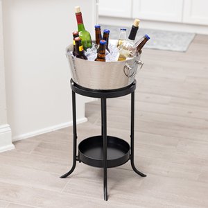 Bulk Heavy Duty 26" Brushed Stainless Steel Beverage Tub with <b>Stand</b> Double Wall Insulated <b>Drink</b> Cooler for Wine Beer Champagne - Product Image 2
