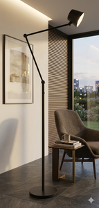 AC 100V-240V 1150-1800mm Metal LED Button Control High Brightness 3000K (Warm White) Vietnam Lumetal Indoor IP20 Semi-Floor Lamp - Product Image 5