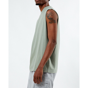 Débardeur Homme Surdimensionné en Coton et Polyester, Couleur Unie, Respirant, Tricoté, Style Urbain, Sur Mesure - Product Image 2