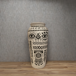 Jarrón Decorativo Alto Hecho a Mano por Artesanos KRAFTERS con Patrones Tradicionales de Arte Folclórico Indio para Decoración del Hogar - Product Image 2