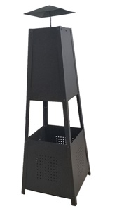 Chimenea <span class=keywords><strong>Exterior</strong></span> Multifuncional Moderna en Oferta, Chimenea <span class=keywords><strong>de</strong></span> <span class=keywords><strong>Leña</strong></span> con Construcción <span class=keywords><strong>de</strong></span> Acero al Carbono, Acabado Negro para Uso en el Patio Trasero - Product Image 5