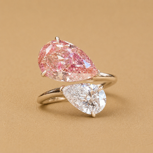 Anillo de Compromiso de Lujo con Diamante Cultivado en Laboratorio Rosa y Blanco de 6.5 Quilates en Oro Sólido de 14K para Mujer, Certificado IGI - Product Image 2