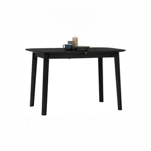 Mid Century Modern Rectangular Extendable Black Finish <b>Dining</b> <b>Table</b> for 4-6 Seater for Home or Hotel Furniture - Product Image 5