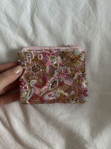 Bohemian Style Handmade Embroidery Beaded Coin Pouch Small Wallet with Detailed Hand Beadwork - Product Image 3