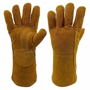 Guantes de Soldadura de Cuero Vacuno de Alta Resistencia |   Guantes de Trabajo Resistentes al Calor y al Fuego para Soldadura MIG TIG |   Venta al por mayor - Product Image 1